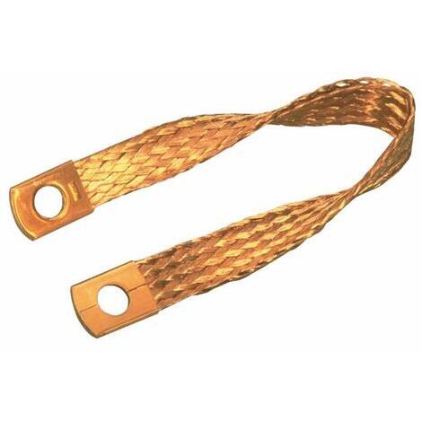 Treccia di massa flessibile in rame 420 mm sezione 25 mm fori 12,5 mm