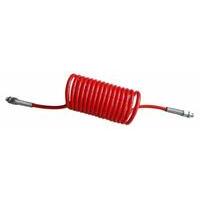 Tubo spiralato rosso PA12, mis.12x9mm, con raccordi M16x1,5 - M22x1,5