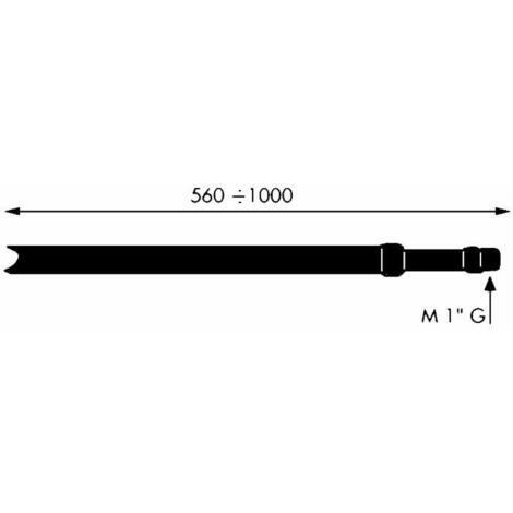 Tubo telescopico di aspirazione 560-1000mm attacco M 1