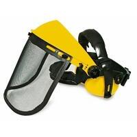 Visiera protettiva professionale con schermo in rete e cuffie.CE-EN1731-EN352