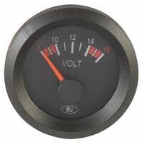 Il voltmetro è un indicatore analogico con tecnologia stepper motor per controllare la tensione nella batteria. Il range di tensione misurata va da 8 a 16 Volt. IP65 frontale. Temperatura di funzionamento -25°C + 85°C. Retroilluminazione di colore bia
