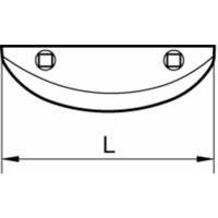 Vomere alto destro per scavabietole L = 410mm, Ø fori = 13mm, adattabile a Rimeco