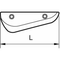 Vomere destro scavabietole, L = 417mm, Ø fori = 14,5mm, adattabile a macchine Italo Svizzera e Rimeco