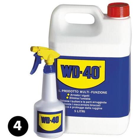 Spray multi-funzione WD-40 in tanica da 5 Lt con dosatore spray.