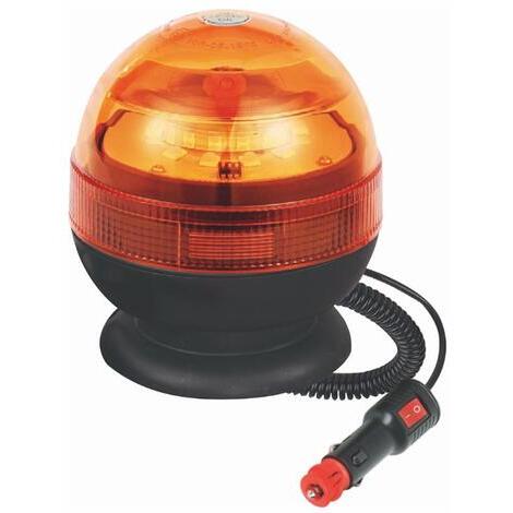 Girofaro LED 12-24V a base magnetica. 16 Led a 3W, IP66, tre molalit  lumimose selezionabili : rotazione, flash singolo, flash veloce; temperatura d'esercizio -30C a 60C. Certificazioni: R10, CE, EMC, ECE R65