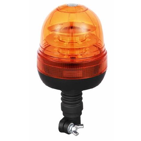 Girofaro LED 12-24V a base fliessibile a imbuto. 16 Led a 3W, IP66, tre molalit  lumimose selezionabili : rotazione, flash singolo, flash veloce; temperatura d'esercizio -30C a 60C. Certificazioni: R10, CE, EMC, ECE R65