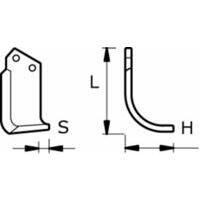 Zappa SX adattabile DONDI, KVERNELAND, L=205,H=110,S=22,Øforo14,5,interasse46,piatto80X8